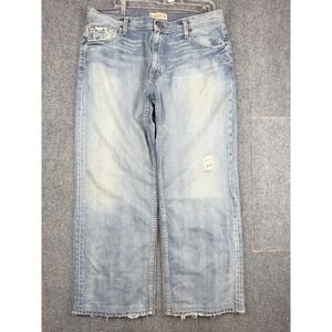 BKE 67 Vintage Marshall Distressed Whiskered Denim Straight Leg Jeans 38 Long